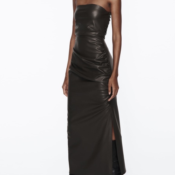 Zara leather midi dress - Picture 2 of 3